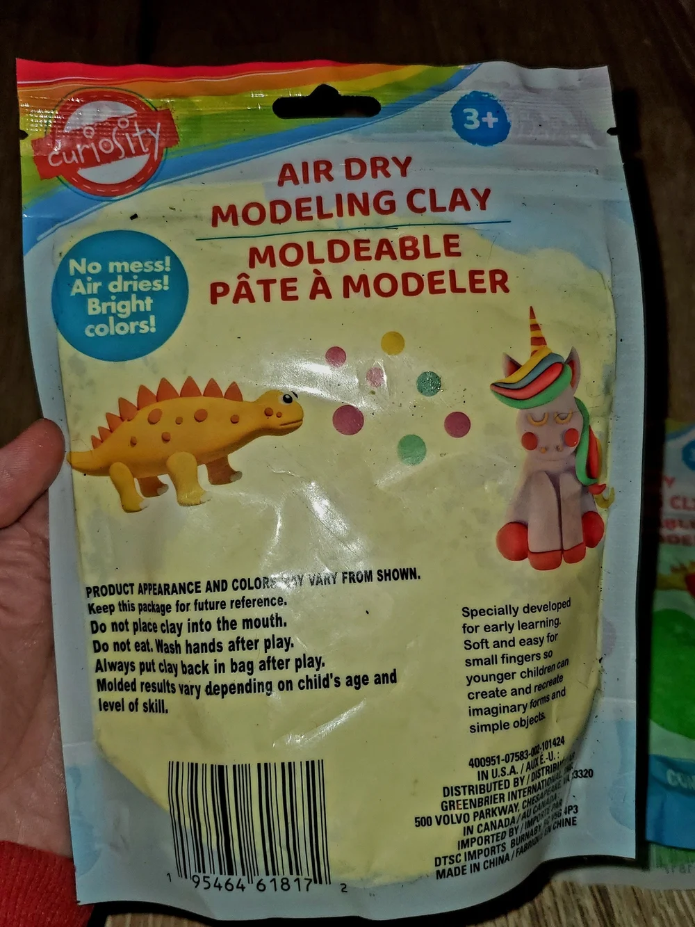 Air Dry Modeling Clay - Yellow & Green - Pack of 2
